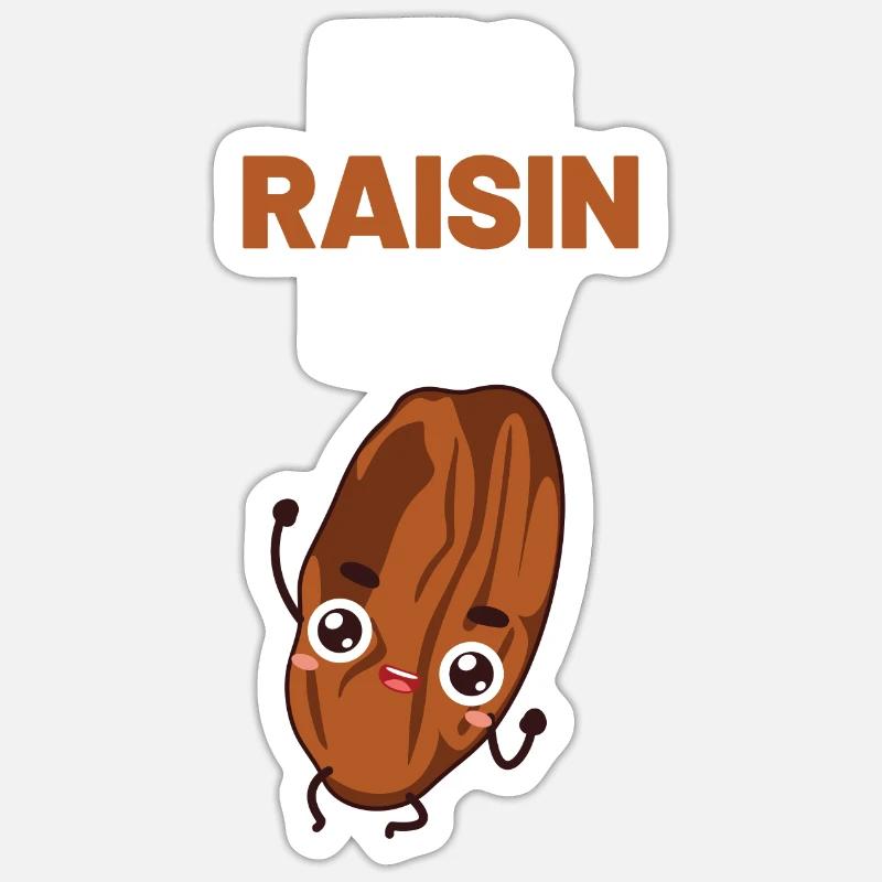 Raisins secs - Sticker taille S (10 x 10 cm) - blanc mat