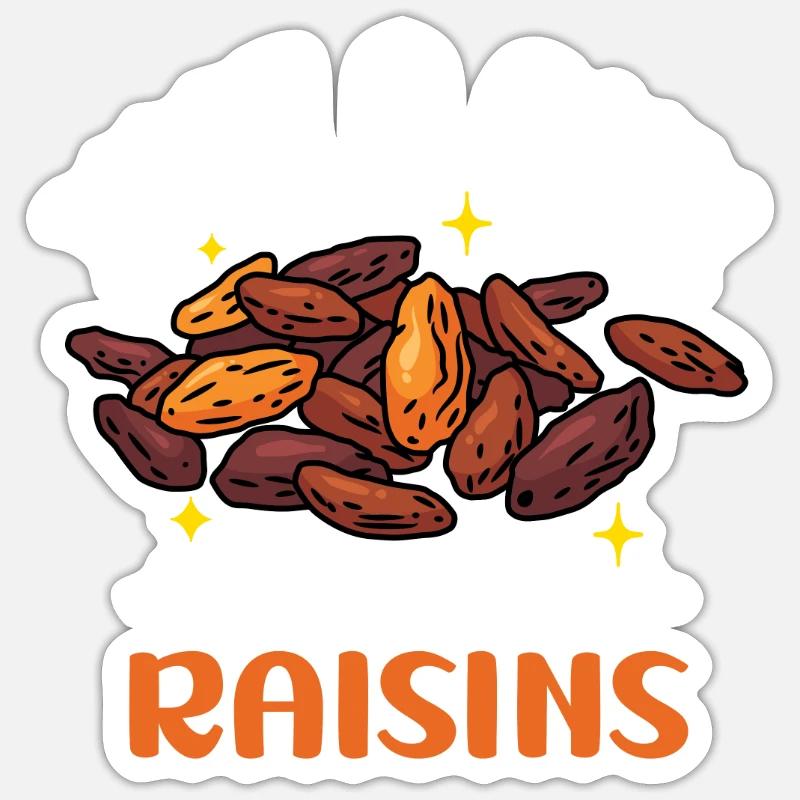 Raisins secs - Sticker taille S (10 x 10 cm) - blanc mat