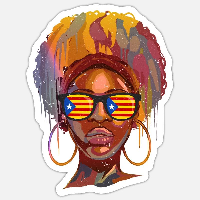 Catalogne - Sticker taille S (10 x 10 cm) - blanc mat