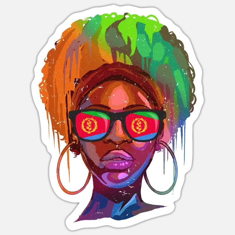 Eritrea - Sticker Größe S (10 x 10 cm) - Mattweiß