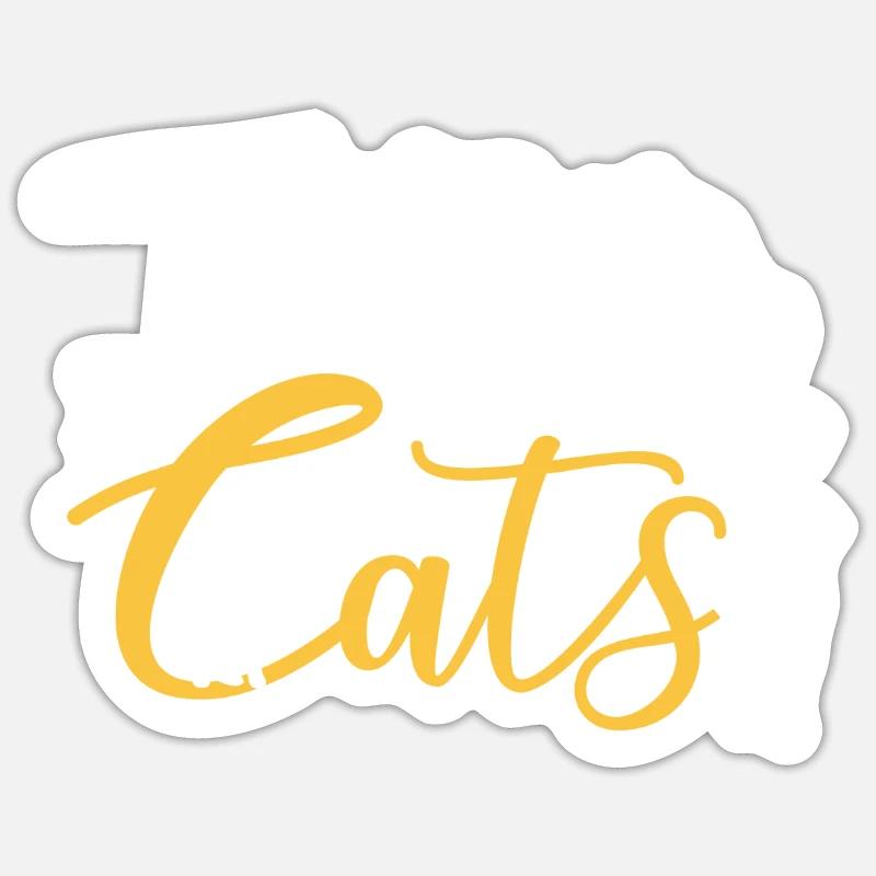Tats & Chats - Sticker taille S (10 x 10 cm) - blanc mat