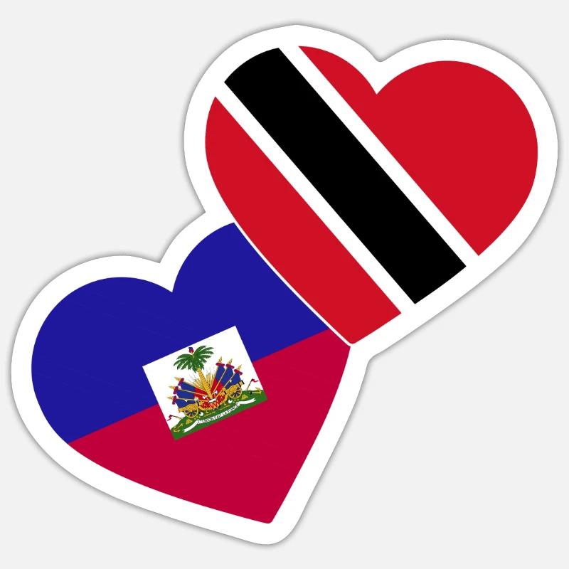 Drapeau de Trinité-et-Tobago - Sticker taille S (10 x 10 cm) - blanc mat