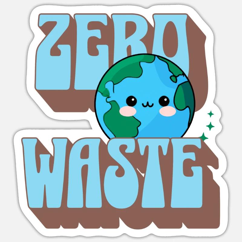 zero waste - Sticker size S (10 x 10 cm) - white matte