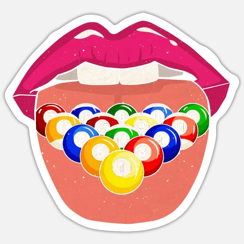 Billard Cool - Sticker Größe S (10 x 10 cm) - Mattweiß