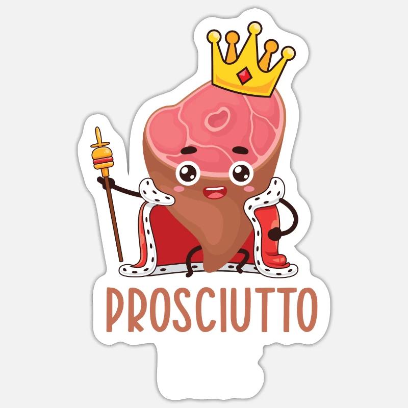 Jambon - Sticker taille S (10 x 10 cm) - blanc mat