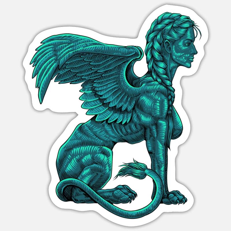 Sphinx - Sticker Größe S (10 x 10 cm) - Mattweiß