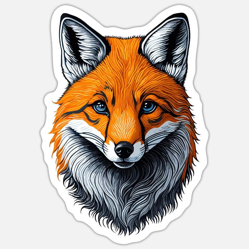 Mignon Fox Motif Forest Animal Fox Mignon Smart - Sticker taille S (10 x 10 cm) - blanc mat