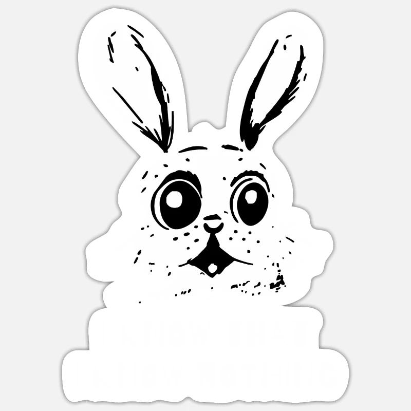 I Know That I Know Nothing - A Wise Rabbit Sticker size S (10 x 10 cm)