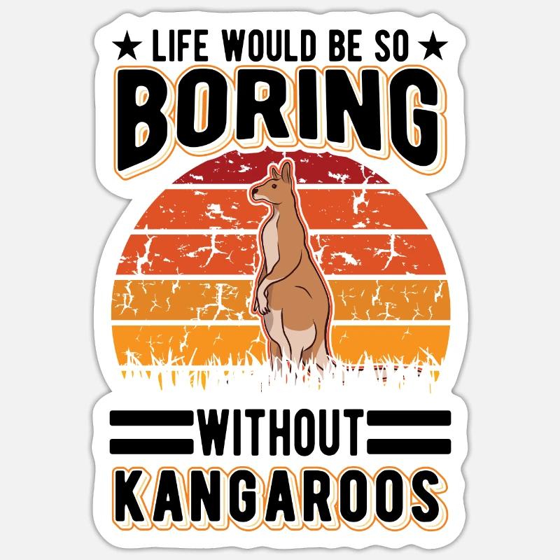 Australisches Känguru Australien Kangaroo - Sticker Größe S (10 x 10 cm) - Mattweiß