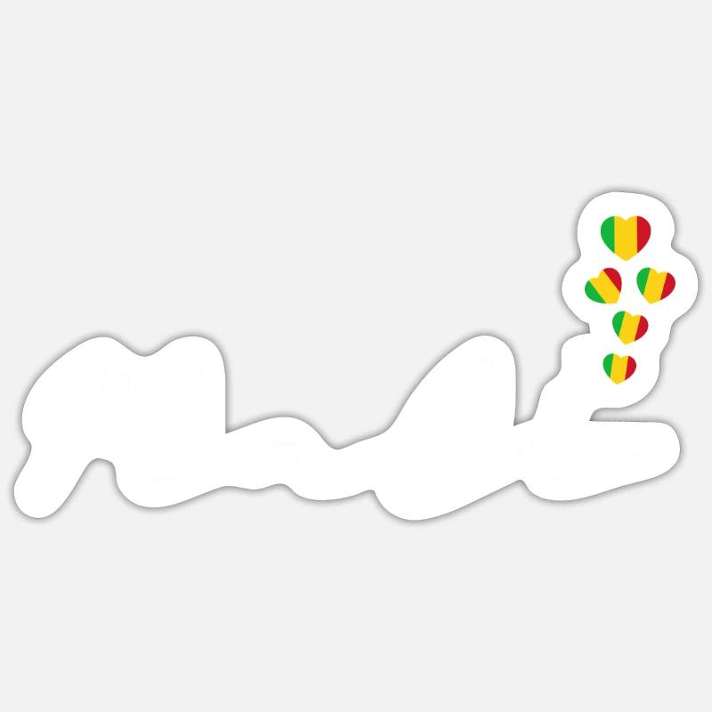 Mali - Sticker taille S (10 x 10 cm) - blanc mat