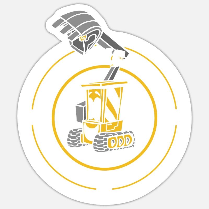 Future Excavator Operator Excavator Seilbagger - Sticker Größe S (10 x 10 cm) - Mattweiß