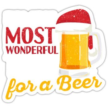 It's the best time for a beer-soaked - Sticker size S (10 x 10 cm) - white matte - Front