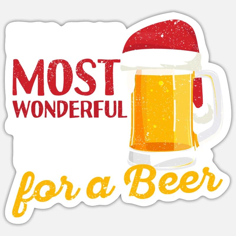 Es ist die schönste Zeit für einen bierseligen Sticker Größe S (10 x 10 cm)