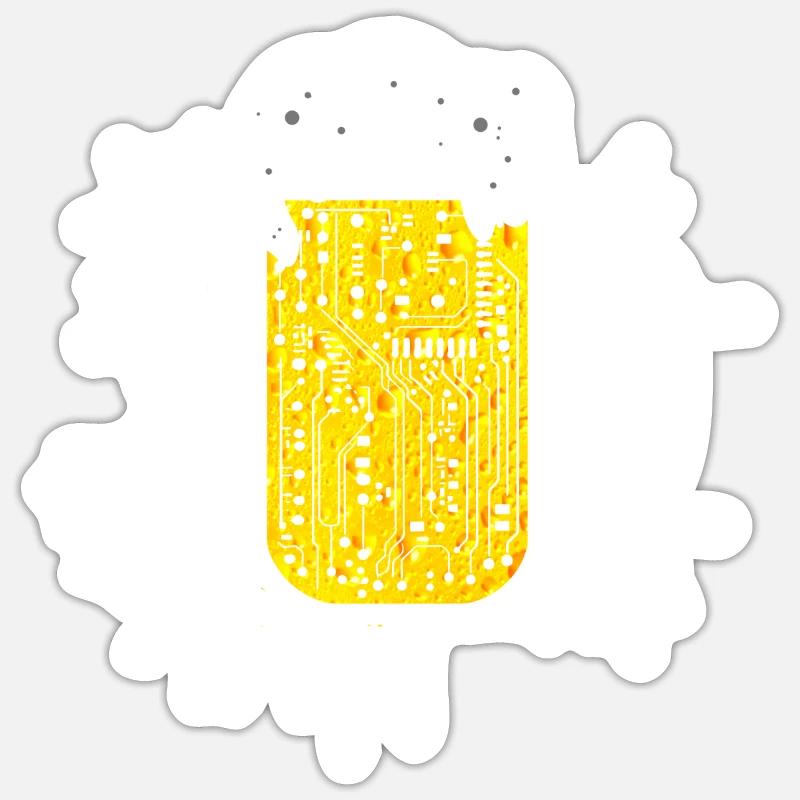 Computerchip Bier Nerd CPU Informatiker Lustig Sticker Größe S (10 x 10 cm)