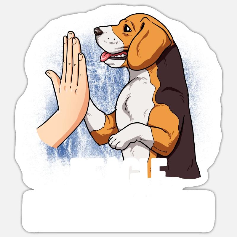 Beagle - Sticker Größe S (10 x 10 cm) - Mattweiß