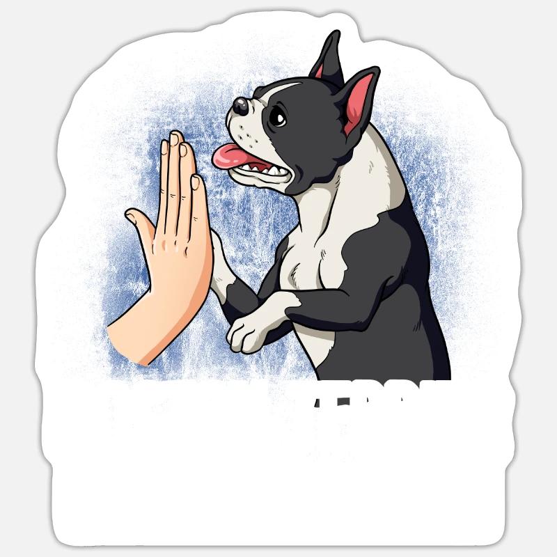 Boston Terrier - Sticker taille S (10 x 10 cm) - blanc mat