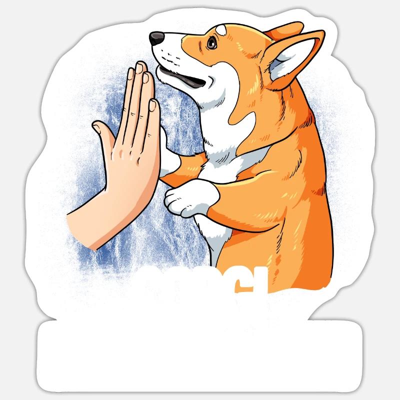 Corgi - Sticker taille S (10 x 10 cm) - blanc mat