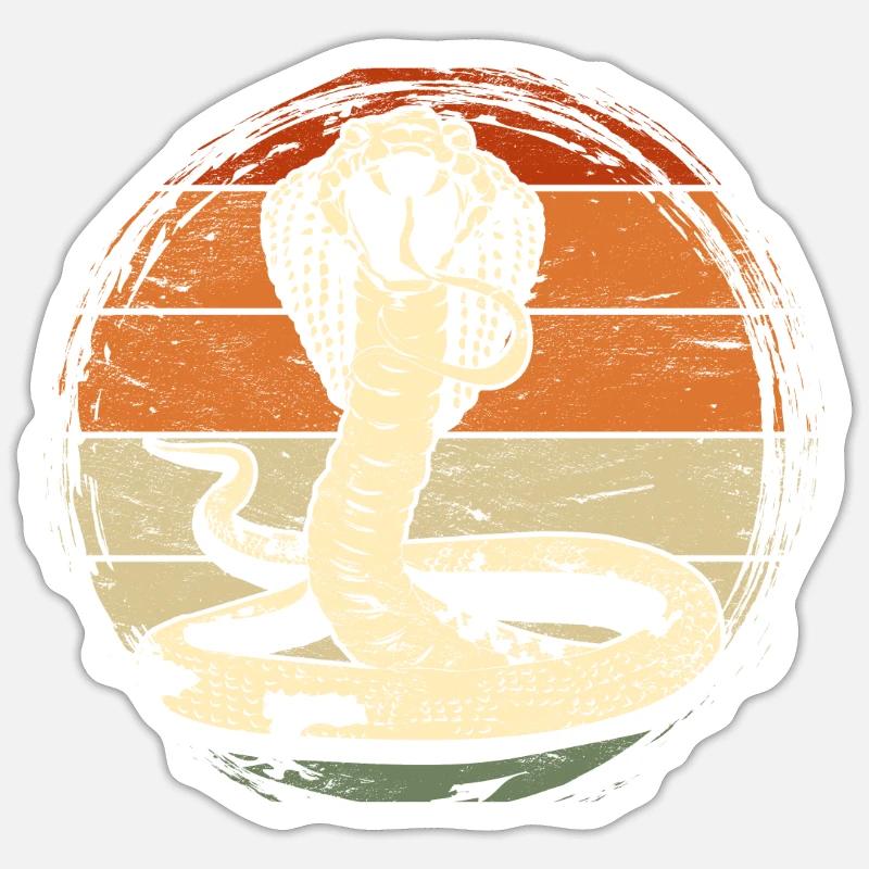 Snake Retro Cobra - Sticker size S (10 x 10 cm) - white matte