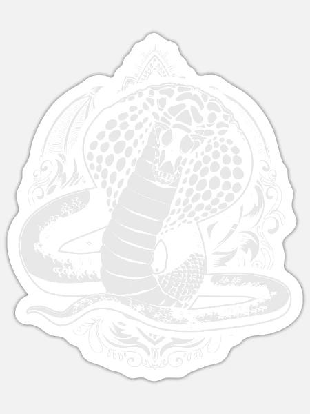 Tierliebhaber Raubtier Schlange Geschenk Kobra - Sticker Größe S (10 x 10 cm) - Mattweiß