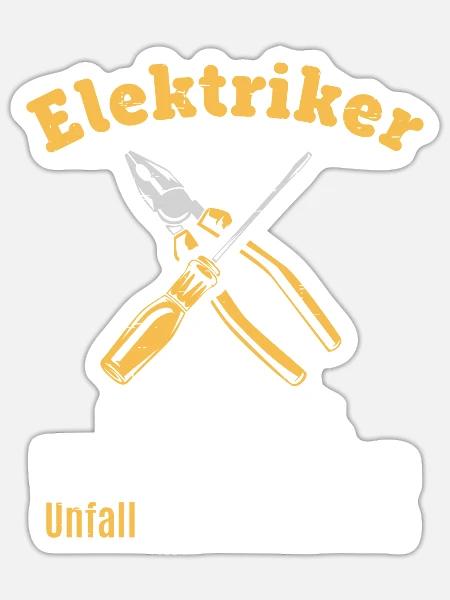 Elektriker / Elektroniker - Lustiger Job Humor - Sticker Größe S (10 x 10 cm) - Mattweiß