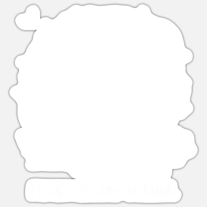 Frieden beginnt im Inneren - Buddha - Sticker Größe S (10 x 10 cm) - Mattweiß