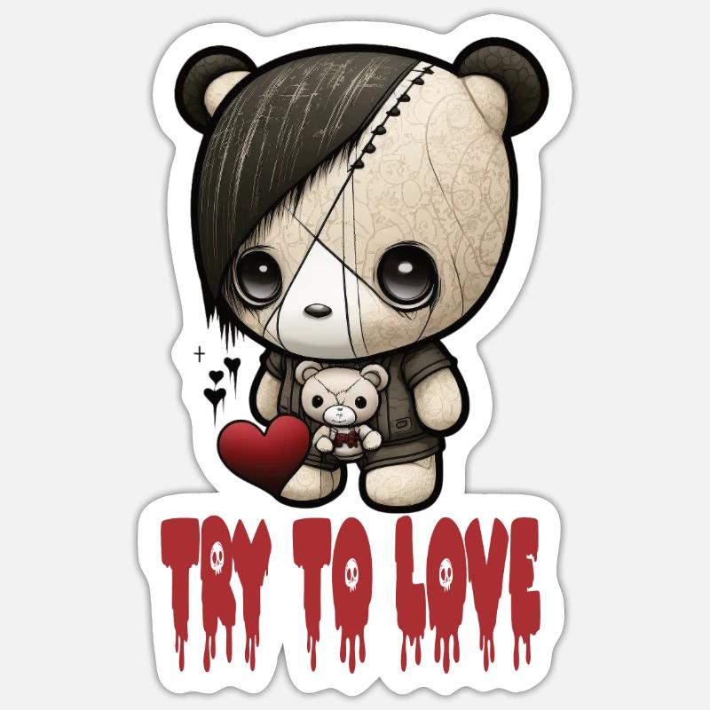 Goth Emo - Sticker size S (10 x 10 cm) - white matte