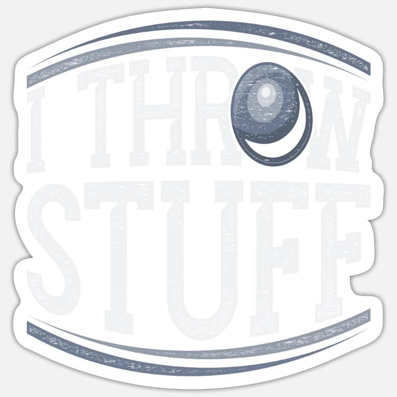 Kugelstoßen Kugelstoß Kugelstoßer - Sticker Größe S (10 x 10 cm) - Mattweiß
