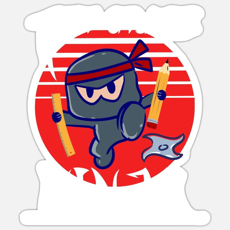 1st Grade Ninja School Beginner First Grader Sticker size S (10 x 10 cm)