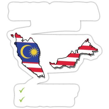 Voyage à destination de la Malaisie Drapeau malaisien - Sticker taille S (10 x 10 cm) - blanc mat - Devant