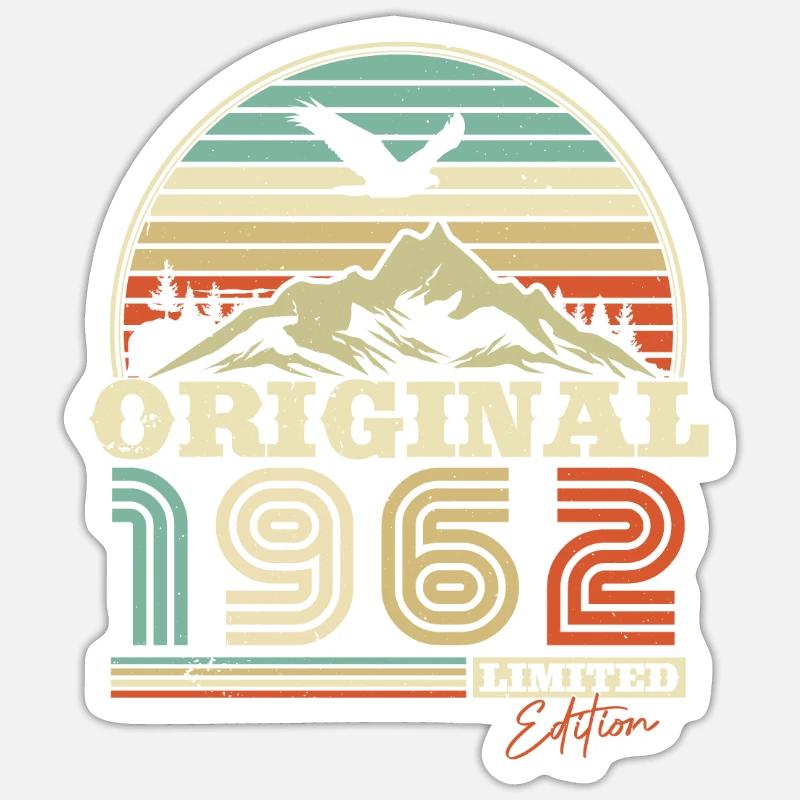 Retro 1962 Geschenk - Sticker Größe S (10 x 10 cm) - Mattweiß