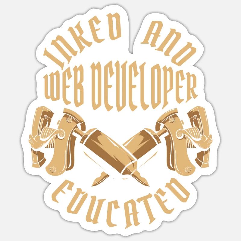 Web Developer Webdeveloper Tattoo - Sticker size S (10 x 10 cm) - white matte