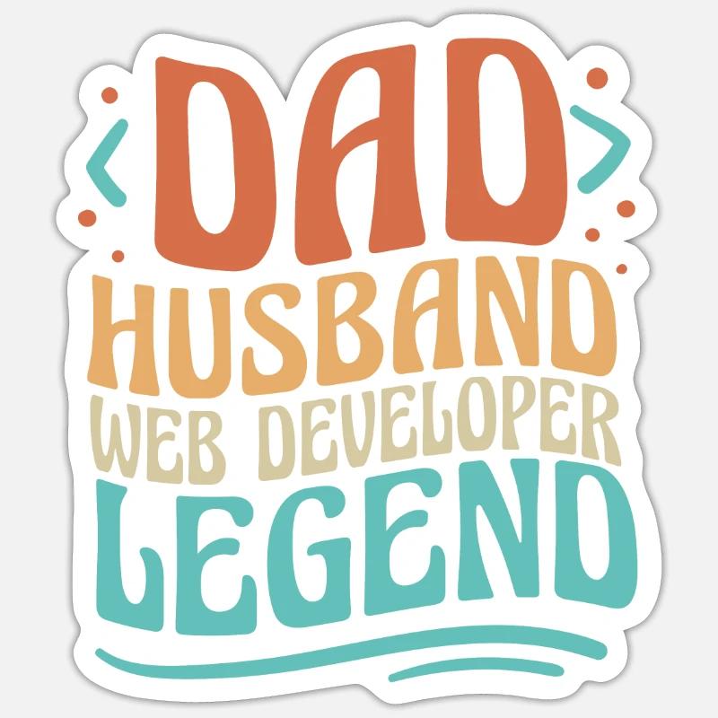 Web Developer Web Developer Father - Sticker size S (10 x 10 cm) - white matte