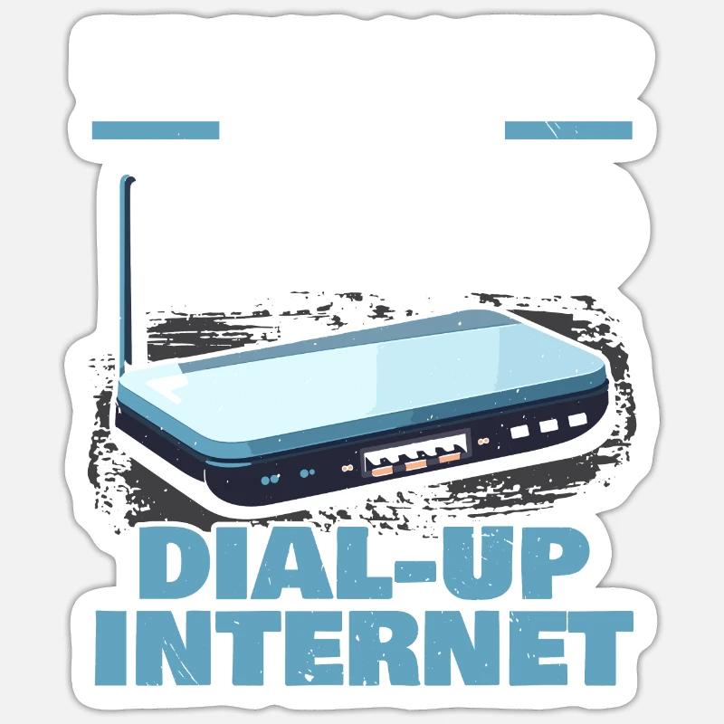 DFÜ-Internetverbindung 90er Computerwitze - Sticker Größe S (10 x 10 cm) - Mattweiß