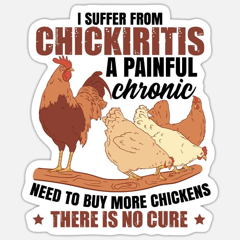 Éleveur de poulets - Sticker taille S (10 x 10 cm) - blanc mat