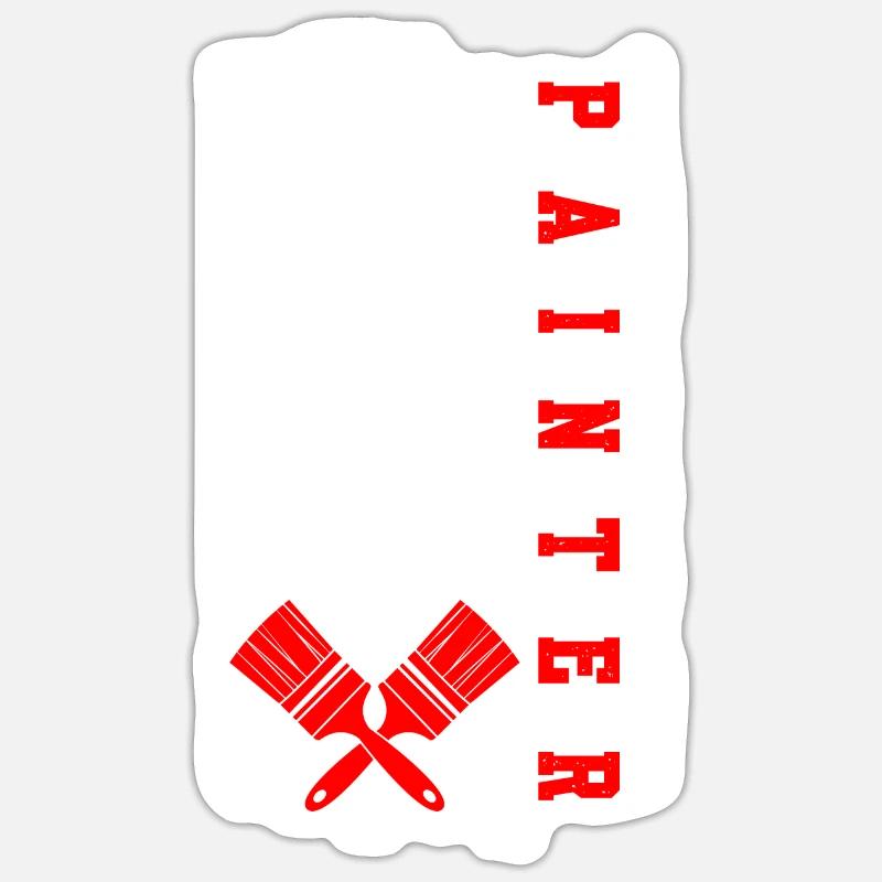 Flag USA Painter - Sticker size S (10 x 10 cm) - white matte