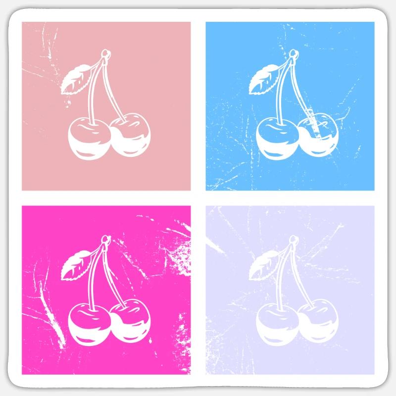 Cherry Retro Fruit Fruit Cherries Sticker size S (10 x 10 cm)