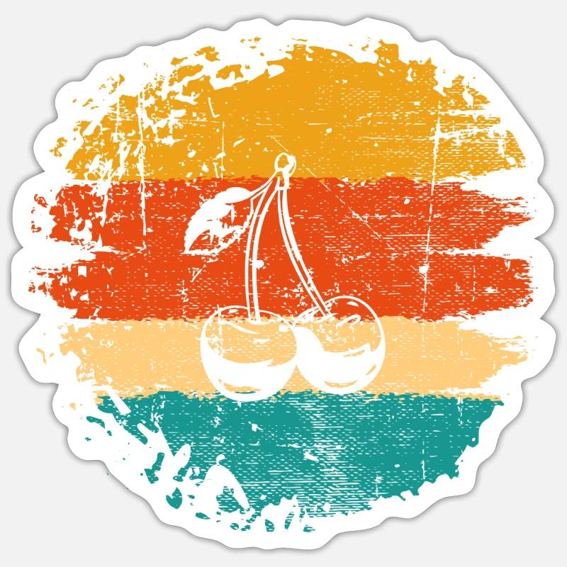 Cherry Retro Fruit Fruit Cherries Sticker size S (10 x 10 cm)