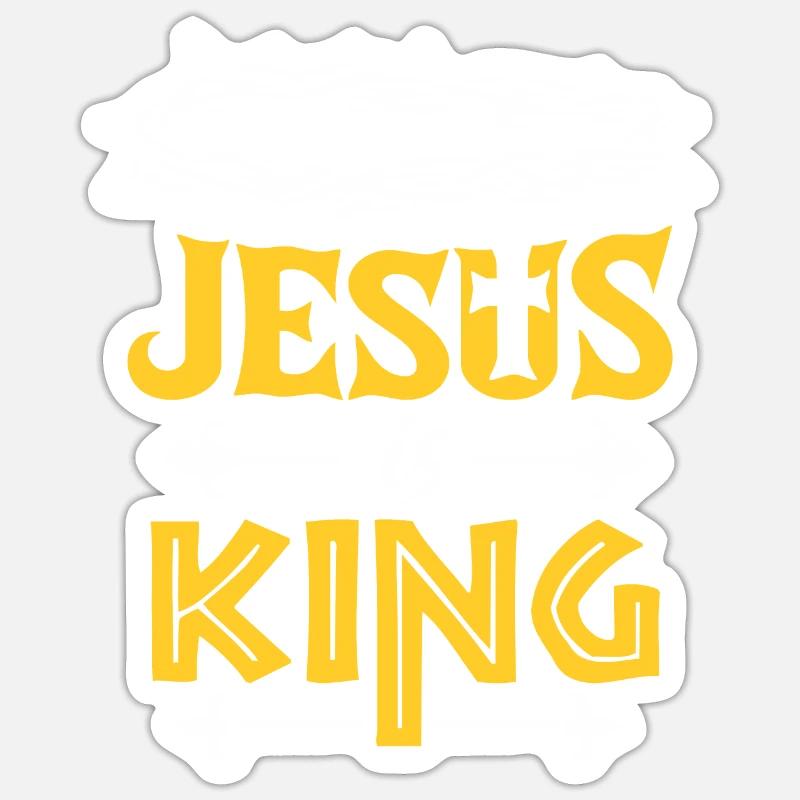 Jésus est roi - Sticker taille S (10 x 10 cm) - blanc mat