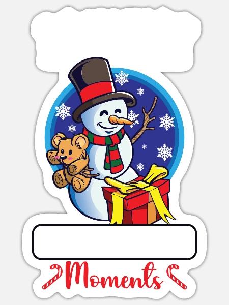 Funny Snowman Season Winter Christmas Snowman Joy - Sticker Größe S (10 x 10 cm) - Mattweiß