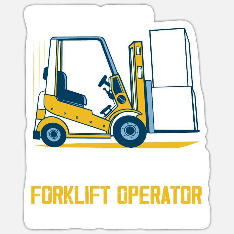 Watch Out! Exhausted Forklift Operator Forklifter Sticker size S (10 x 10 cm)