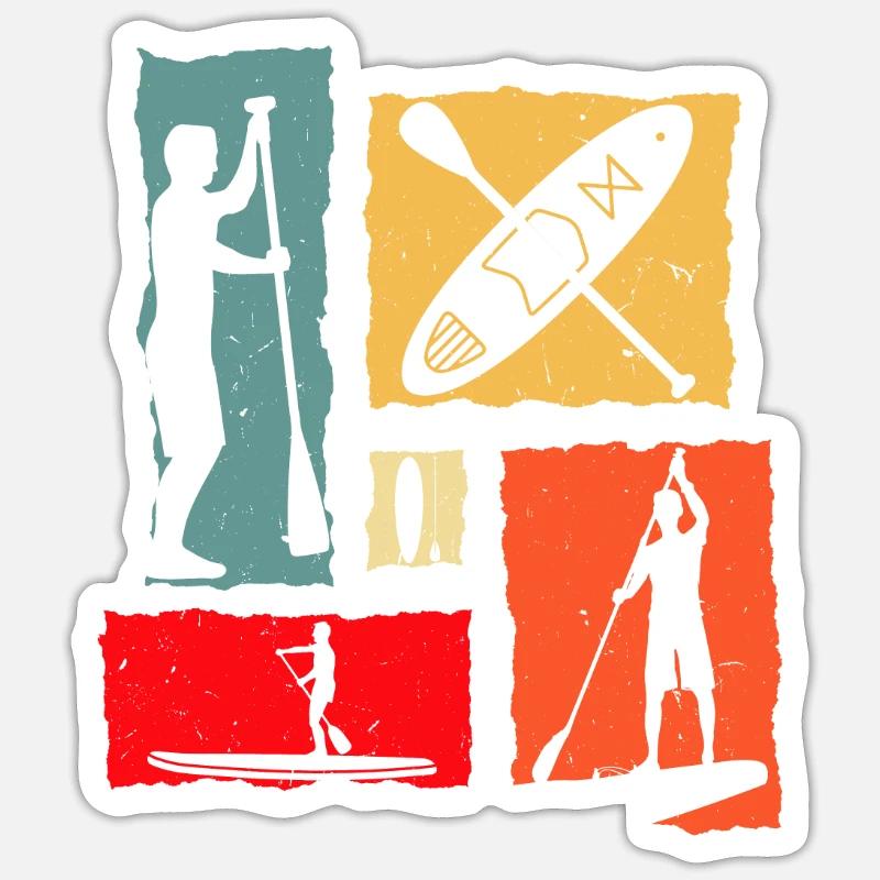 Sup Retro - Sticker Größe S (10 x 10 cm) - Mattweiß