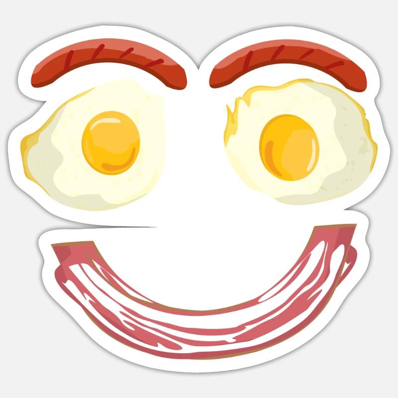 Egg Egg Laugh Bacon Breakfast Morning Sticker size S (10 x 10 cm)
