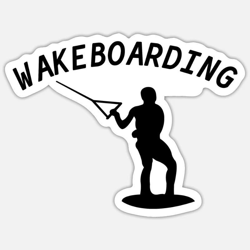 Wakeboard - Sticker taille S (10 x 10 cm) - blanc mat