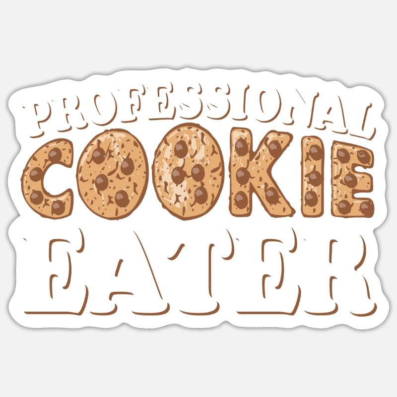 Professional Cookie Eater - Sticker Größe S (10 x 10 cm) - Mattweiß
