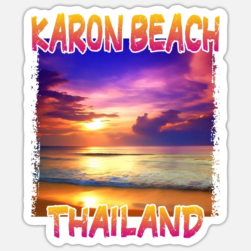 Karon Beach, Thaïlande - Sticker taille S (10 x 10 cm) - blanc mat