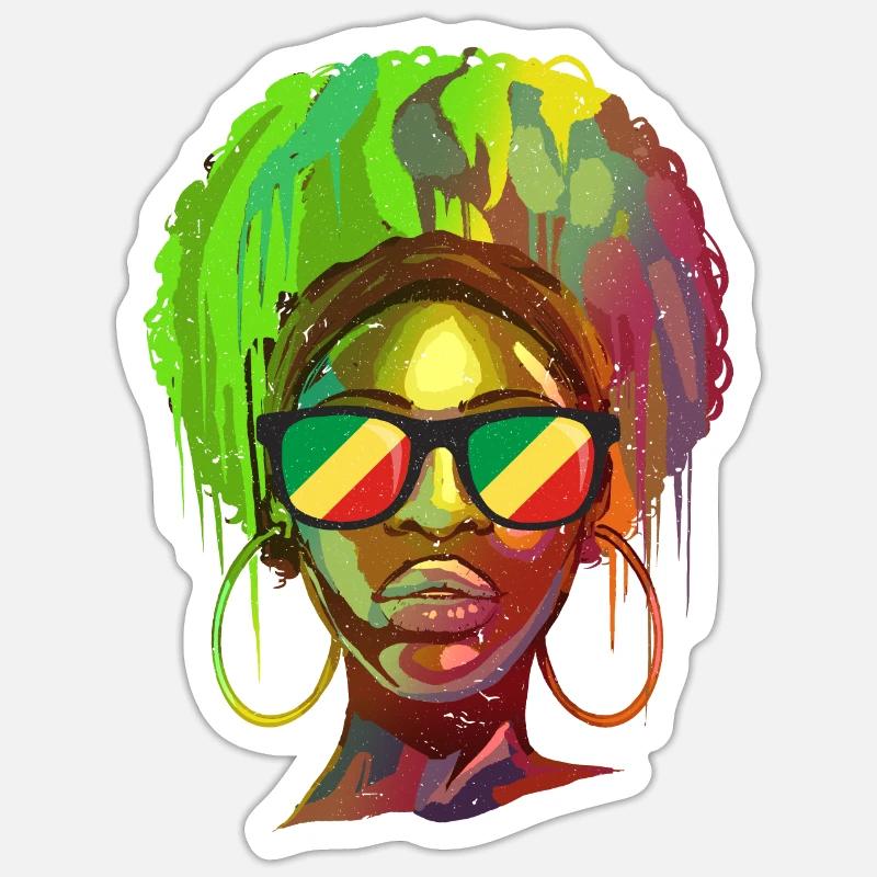 République du Congo - Sticker taille S (10 x 10 cm) - blanc mat