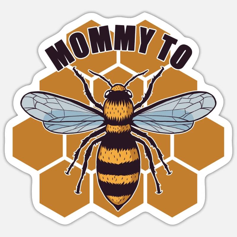 Maman à - Ventre bébé de la future mère Sticker taille S (10 x 10 cm)