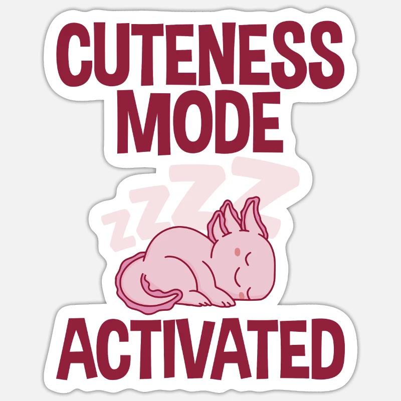 Mode mignon activé - Sticker taille S (10 x 10 cm) - blanc mat