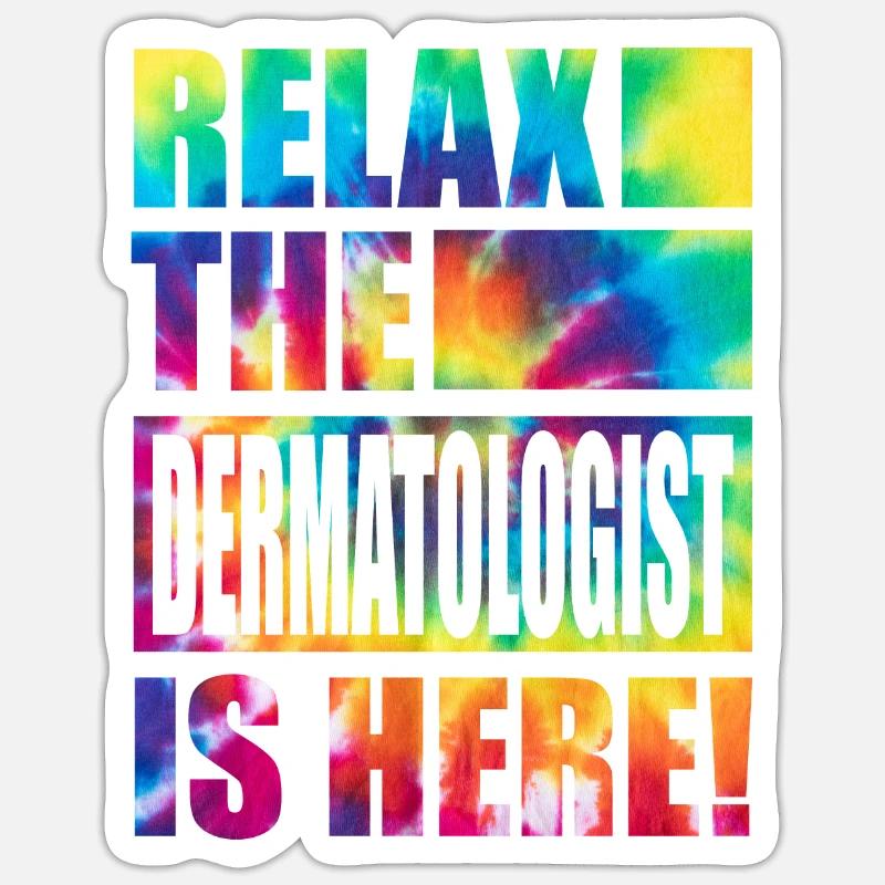 Dermatologue Drôle de dicton - Sticker taille S (10 x 10 cm) - blanc mat