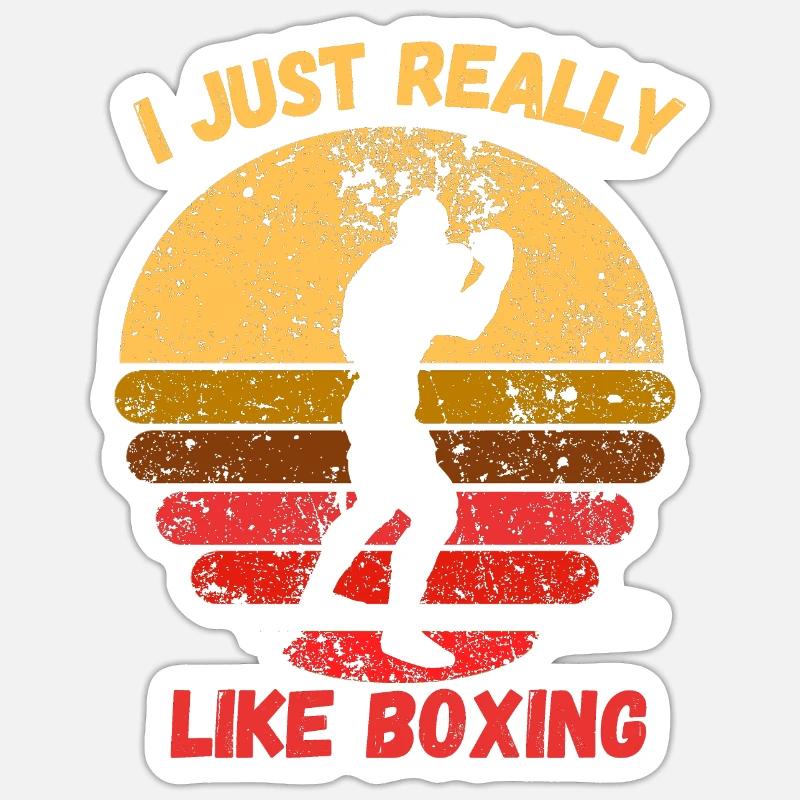 J’aime vraiment la boxe - Sticker taille S (10 x 10 cm) - blanc mat